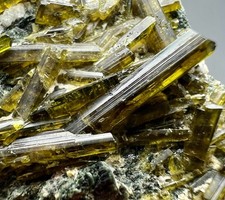 69 Gram Very Beautiful Epidote Crystals Bunch On Matrix From Balochistan @PAK picture