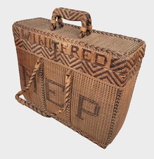 Antique Handwoven Tiruray Tribe BASKET Suitcase Custom Lettering 