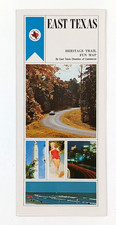 1968 East Texas Heritage Trail Fun Map TX Hemisphere Vintage Travel Brochure picture