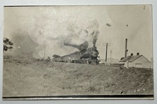 Northern Pacific Railroad Steam Locomotive Forsyth, Montana RPPC 1913 Postcard picture