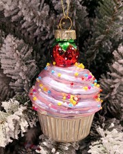 Christmas Glass Ornament - Sprinkled Cupcake by Wizardi F07M3-33 HB-SY25354 picture