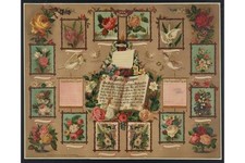 Louisville KY 1890 Our Family Chromolithograph Flowers Family Tree Girl picture