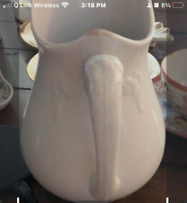 Vintage J & G Meakin Small White Pitcher, Unique Handle, Usually Lion related picture