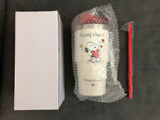 Gong Cha X Snoopy TEAL White Tumbler 590mL /20oz Cup Tea Coffee Straw  BRAND NEW picture