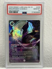 2026 DISNEY LORCANA EN 13 ENCHANTED MALEFICENT & DIABLO EVIL INCARNATE PSA 10 picture