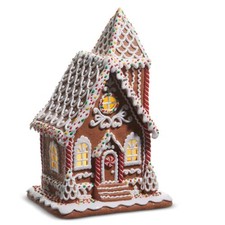 RAZ Imports Lighted Sprinkle Gingerbread House, 12.75-Inch, Multicolor picture