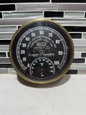Vintage Abbeon Lufft HTAB169B Brass Hygrometer Thermometer West Germany Untested picture