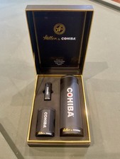 Weller by COHIBA Travel Humidor Set w/ Cigar Cutter, Cigar Torch Lighter, Boxed picture