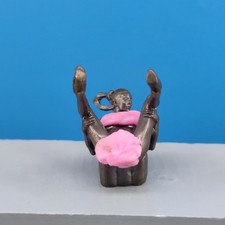 40mm Black Brass Sexy Yoga Spraddle Lying Girl Statue Beauty Model Ornament picture