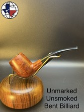 Unmarked Unsmoked Bent Billiard Tobacco Pipe picture