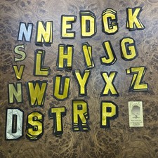 Vintage Sign Letters Gold Leaf Scrap Gilding 23ct Retired Maker Lot Glass Art gf picture