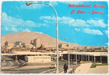El Paso, TX - Texas Vintage International Bridge Juarez Mexico Border Postcard picture