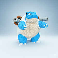 *MEDIUM* 6 inch 3D Printed Blastoise Crochet Patterned Pokemon picture