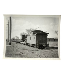 Vintage Ann Arbor Railroad Caboose RR Work Train Photo 4x5 B&W Gelatin Orig picture