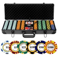 JIESITE 14g Clay Poker Chips Set, 500 Chips, 39mm, with High-end 500pcs picture