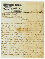 1869 Chicago Letter from Platt, Thorn & Maynard – Flour & Grain Merchants Signed picture