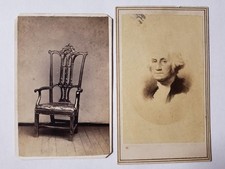 Antique Civil War Photo LOT George Washington & Constitution RISING SUN CHAIR picture