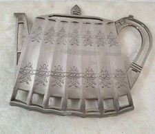 Godinger Silver Plated Teapot Trivet Museum ReCreations Paul Revere 1992 Vintag picture