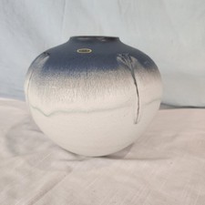 Shigaraki Ware Blue & White Ikebana Vase, Studio Pottery, Very Nice picture