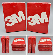Vintage 3M Playing Cards Lot of 2 Sealed Red Logo Decks Made in USA NOS picture