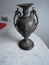 Antique 19th Century French Neoclassical Style Spelter Metal Vase, 11