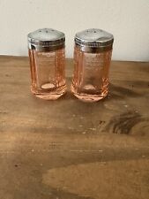 Vintage Indiana Glass Pink Recollection Salt & Pepper Madrid 3.25” Tall 1980s picture