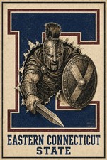Eastern Connecticut State Poster Spartan 12x8in Metal Sign College University picture