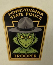 Pennsylvania State Police Patch Vinyl Sticker 3 inch, Grinch picture