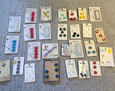 VINTAGE NEW OLD STOCK BUTTON LOT-LADY WASHINGTON, LUCKY DAY & MORE picture