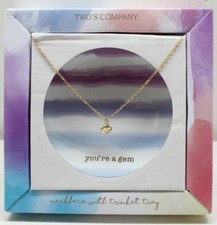Two's Company You're a Gem 18 Inch Necklace 4 In Diameter Trinket Tray picture