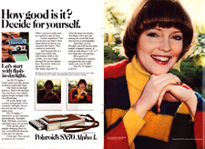 Polaroid SX-70 Alpha-1 Camera Lady Fashion Hairstyle Vintage Print Ad 1977 picture