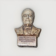 Vintage Old Grandad Bourbon Whiskey Store Display Bust Grandad Paper Mache 12 in picture