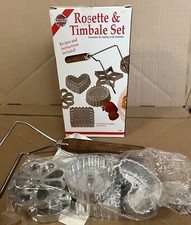 New NORPRO Complete Set ROSETTE & TIMBALE SET w/Recipes Scandinavian Cookies picture