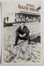 c1920s Santa Monica CA Pacific Bath House Beach Handsome Man Vernacular Photo picture