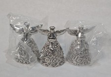 Set Of 3 Silver Plated Lennox Angels Hope Love Peace picture