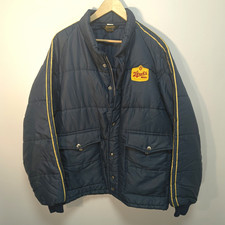 Vintage 70s 80s Stroh's Beer Swingster Puffer Jacket Large Made in USA Quilted picture