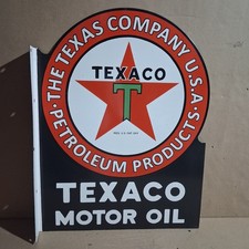 Texaco Motor Oil Porcelain Enamel Sign 36x27 Inches 2 Sided picture