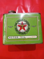 Rare Vintage Texaco Motor Oil Tin Can - Hand-Painted Rust Reproduction Decor Art picture