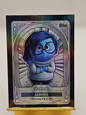 2025 Topps Disney Mint Sadness /10 SSP Black Pixar Trading Card With One Touch picture