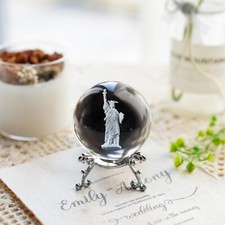 ZEERSHEE 4th of July Decoration 2.3in 3D Laser Statue of Liberty Crystal Ball Pa picture