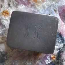 VTG Sterling Silver Hinged Pill Trinket Box Monogram Initial W H Volupte USA 15g picture