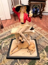 figurine signed-Vittorio Tessaro  ( Lady with Dane ) [very Rare]Capodimonte 1990 picture