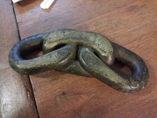 Vintage I.O.O.F. Fraternal Cast Iron Chain Link Paper Weight Odd Fellows picture