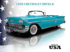 1958 Chevrolet Impala 1 flag Metal Sign 9