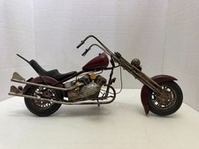 Vintage Metal Motorcycle Art Statue Figurine picture