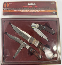 Winchester 2008 Limited Edition Ersatz Mother of Pearl Wood Handle Knife Set picture