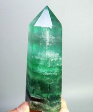 368g Natural Purple Green Fluorite Crystal Column Magic Wand  Point Healing picture