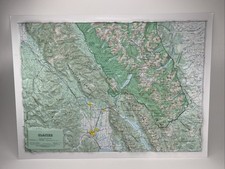 Glacier National Park Hubbard Scientific 3D Relief Topographic Map 25”x18” NICE picture