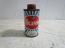 Vtg Brasso Brass Copper Chromium Cleaner Polish Can Tin Blue Red Collectible picture