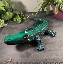 Vintage 1970s SERMEL Tonala Mexico Paper Mache Alligator Signed Mint Bustamante picture